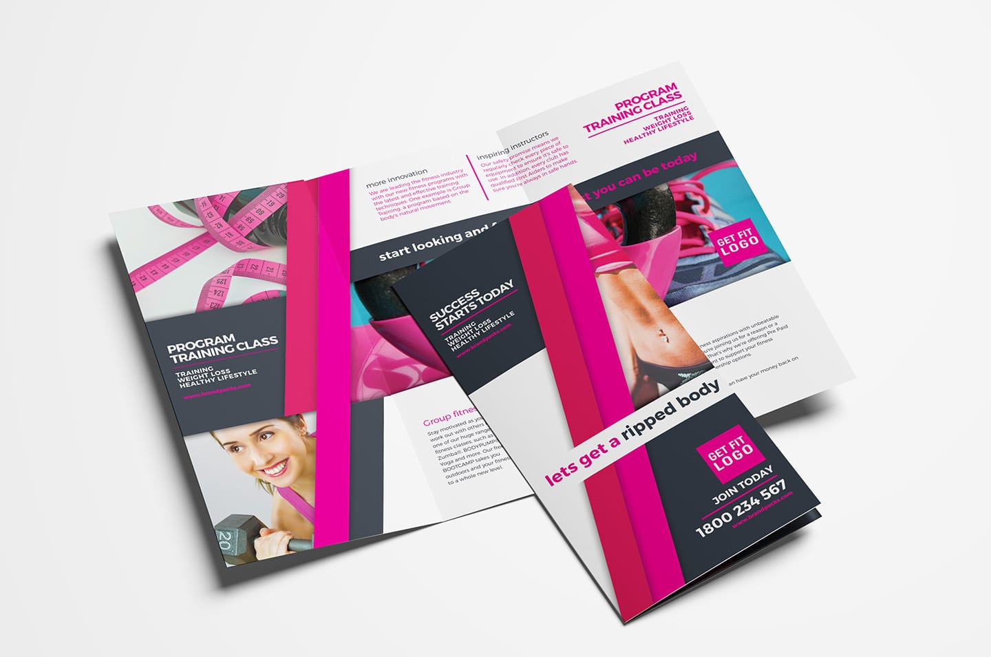 Free Gym/Fitness Tri-Fold Brochure Template