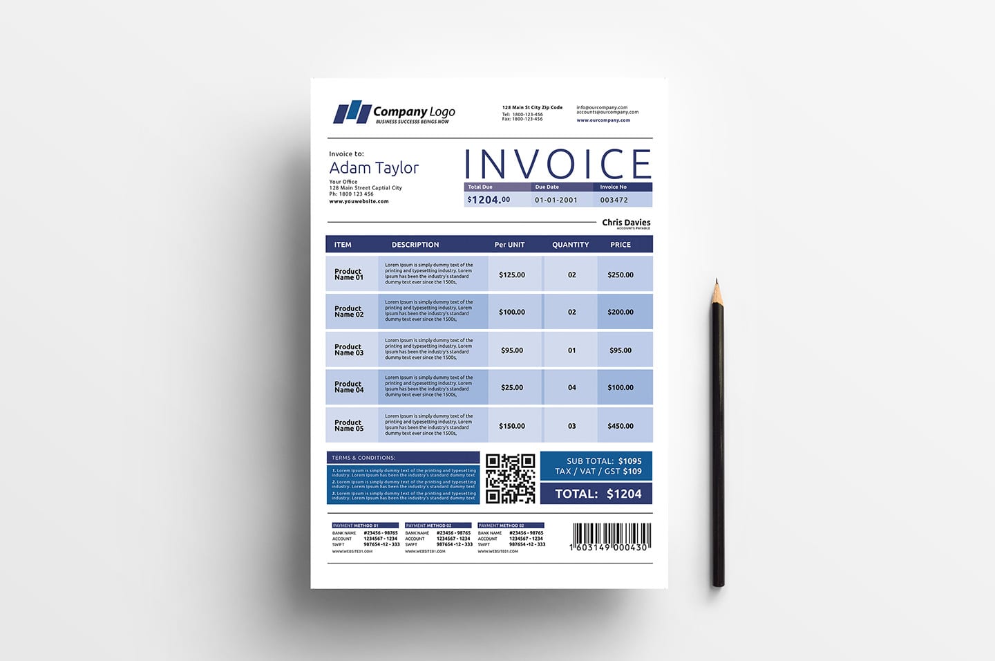 Free Invoice Template in PSD, Ai & Vector BrandPacks