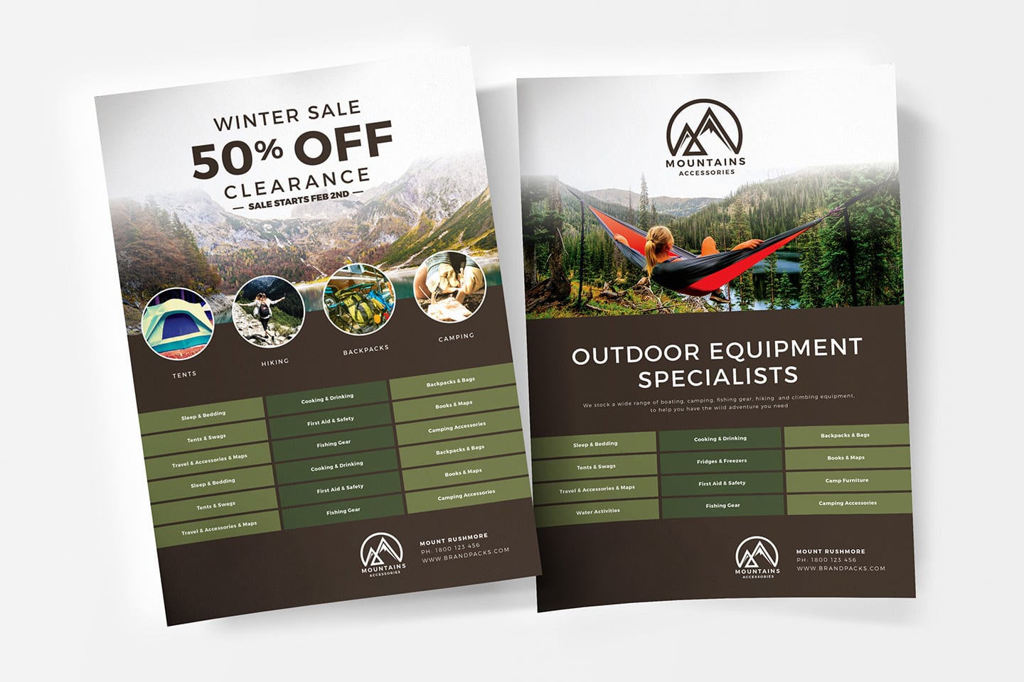 Free Camping Poster Template For Photoshop Illustrator Brandpacks