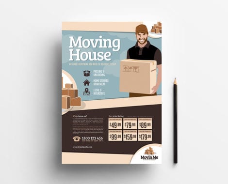 Free Moving House Poster Template