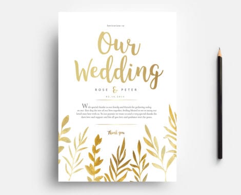 Free Watercolour Wedding Invitation Template