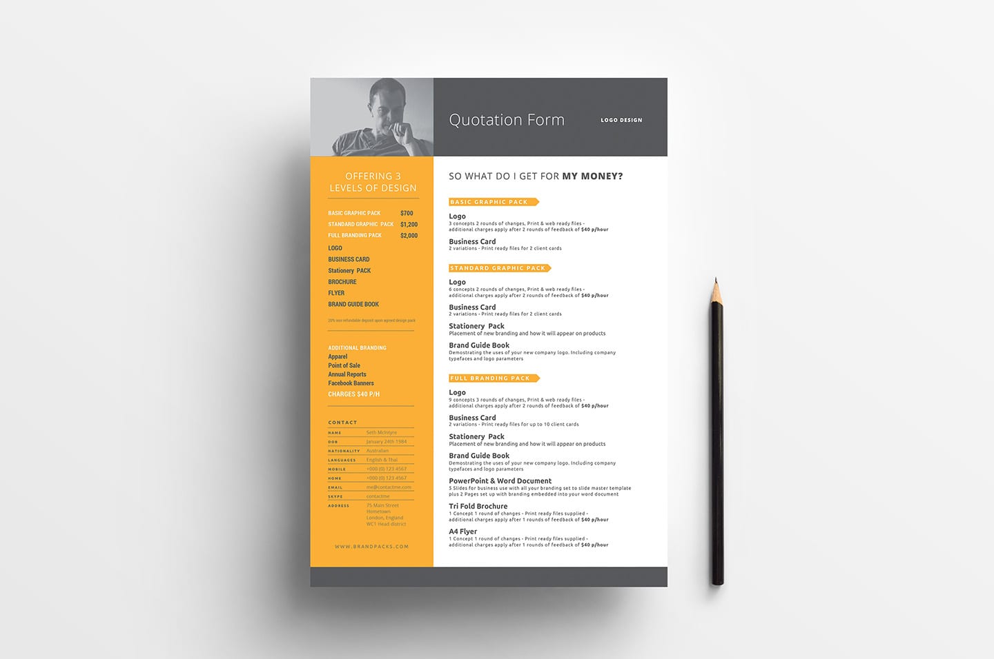 Free Quotation Form Template - PSD, Ai & Vector - BrandPacks
