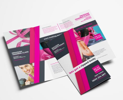 Free Gym / Fitness Trifold Brochure Template