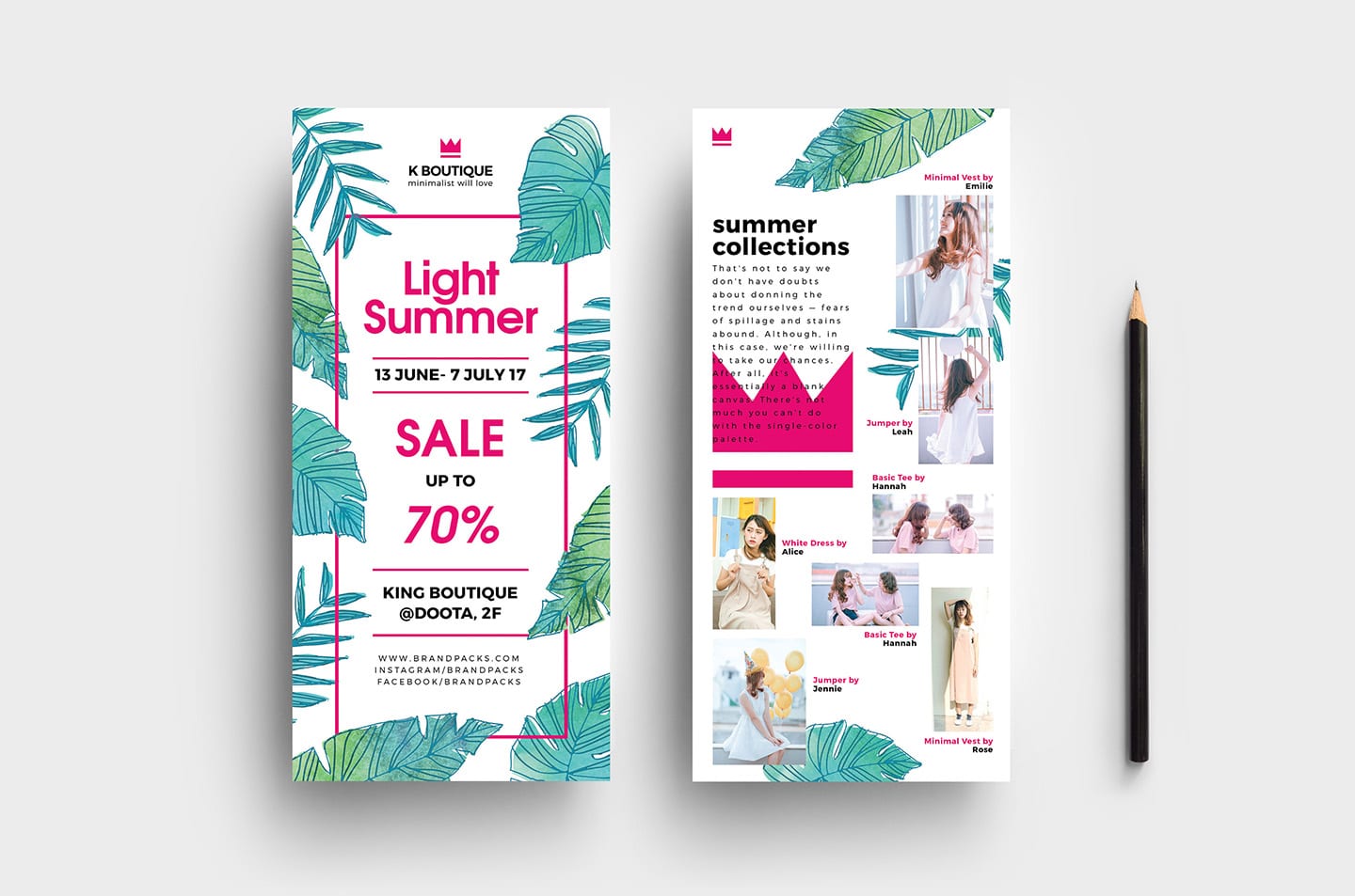 Free Fashion Boutique Rack Card Template