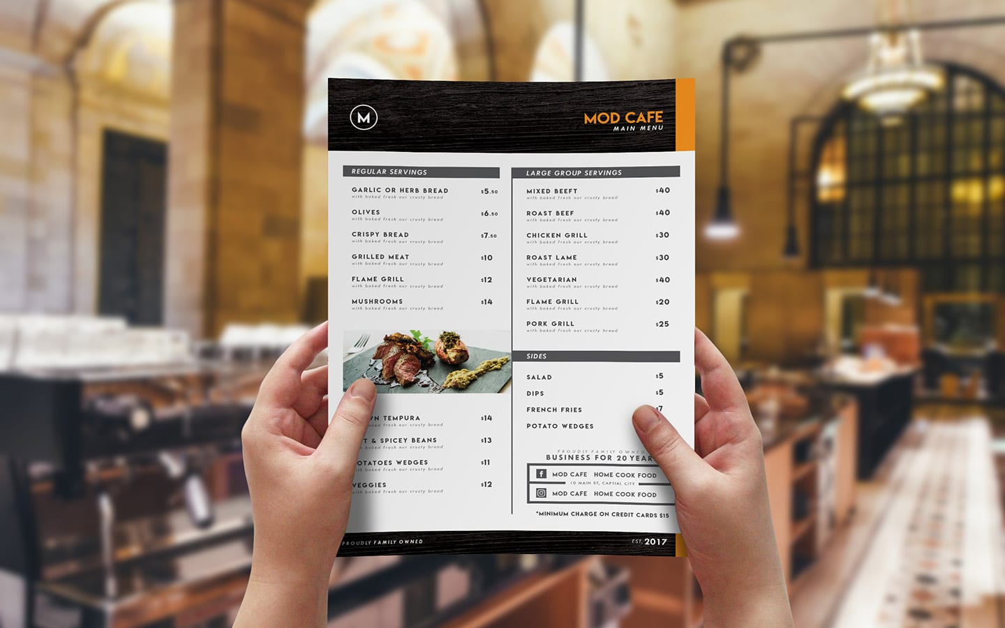 Free A4 Menu Template for Photoshop & Illustrator