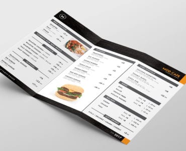 Free Trifold Menu Template for Photoshop & Illustrator