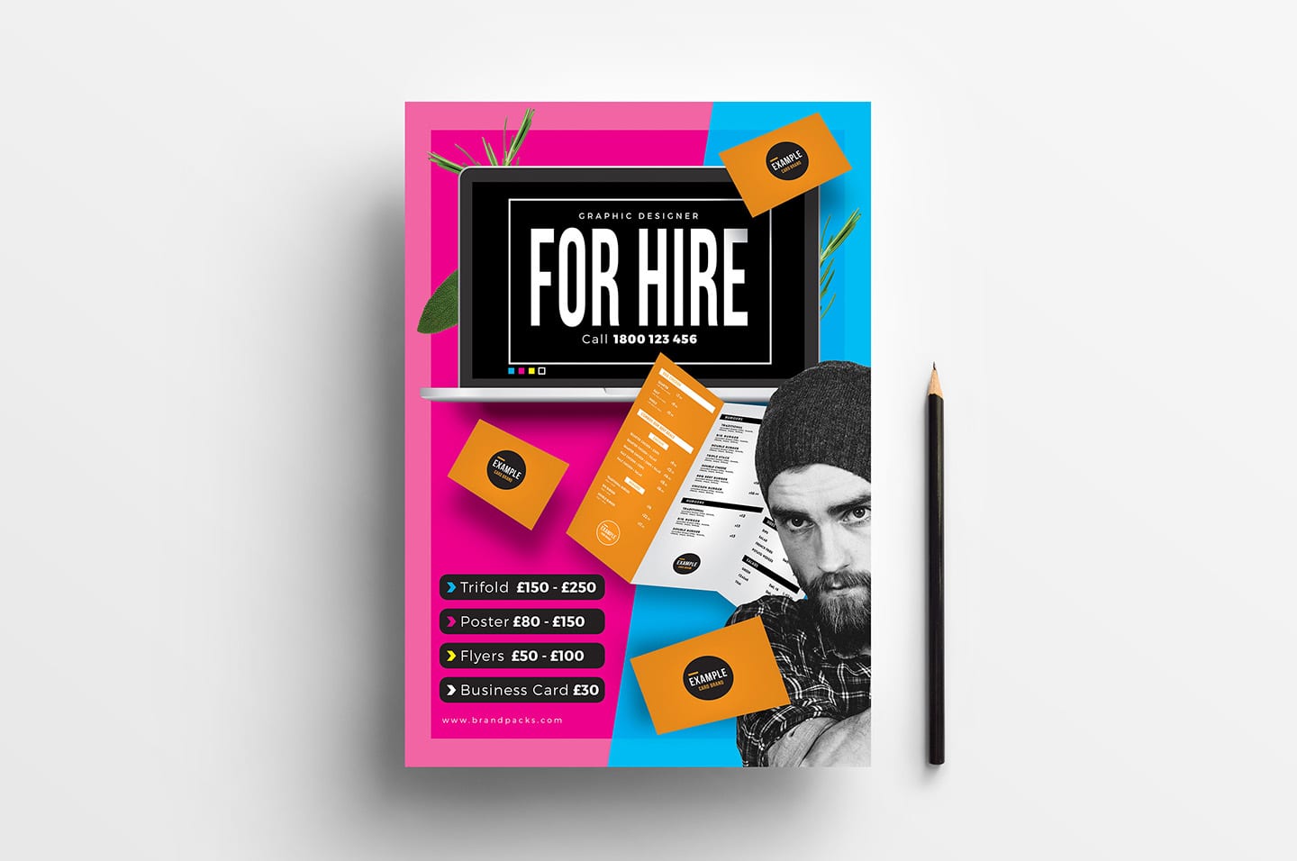 Free Freelancer For Hire Poster Template