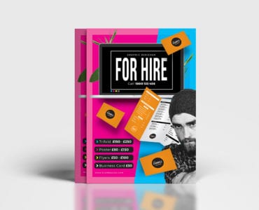 Freelancer For Hire Poster Template