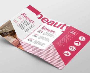 Free Beauty Spa Tri-Fold Brochure Template