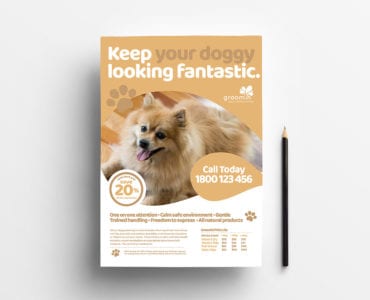Free Pet Grooming Poster Template