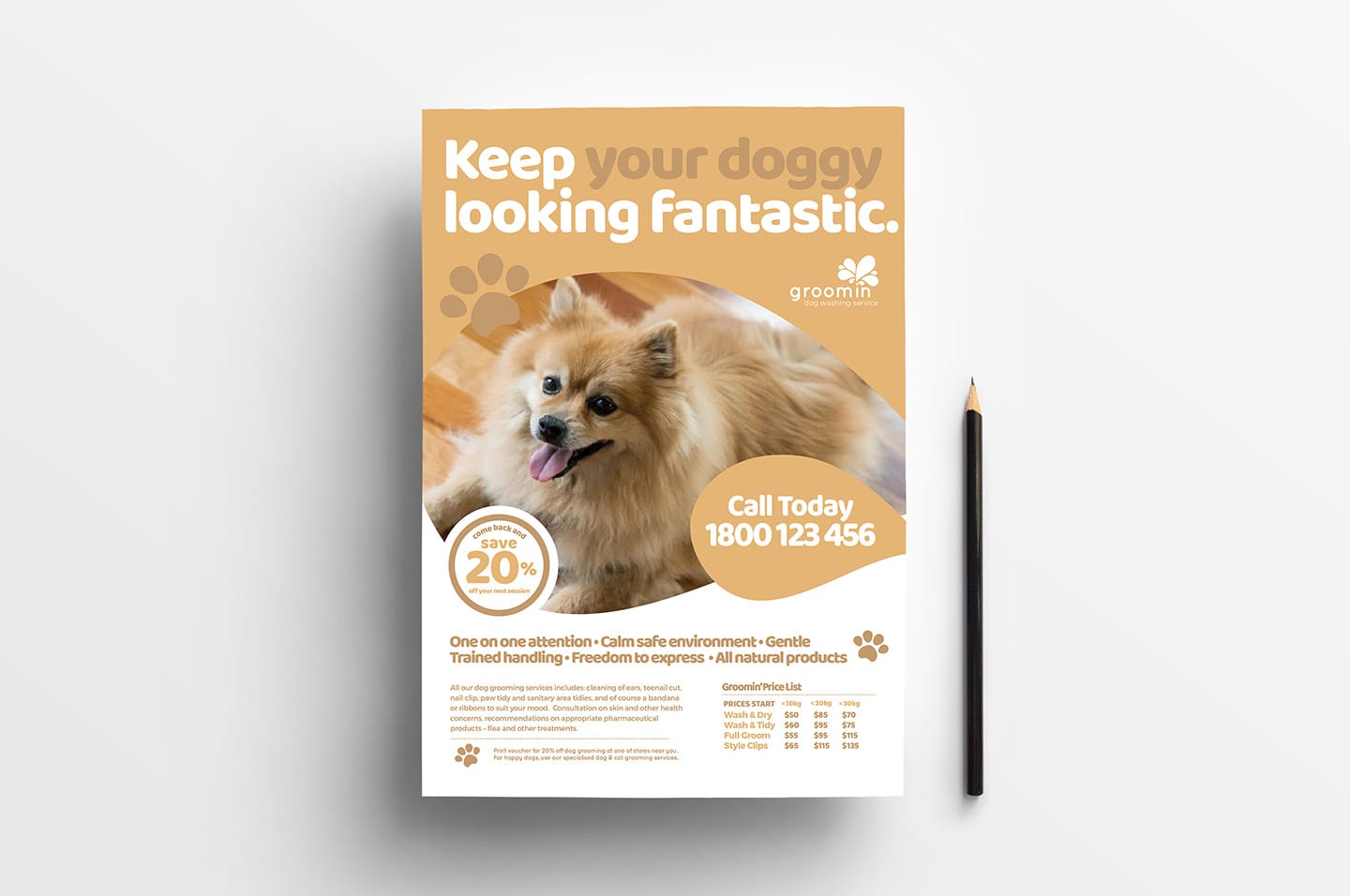 Free Pet Service Templates Pack - PSD, Ai & Vector - BrandPacks With Regard To Dog Grooming Flyers Template