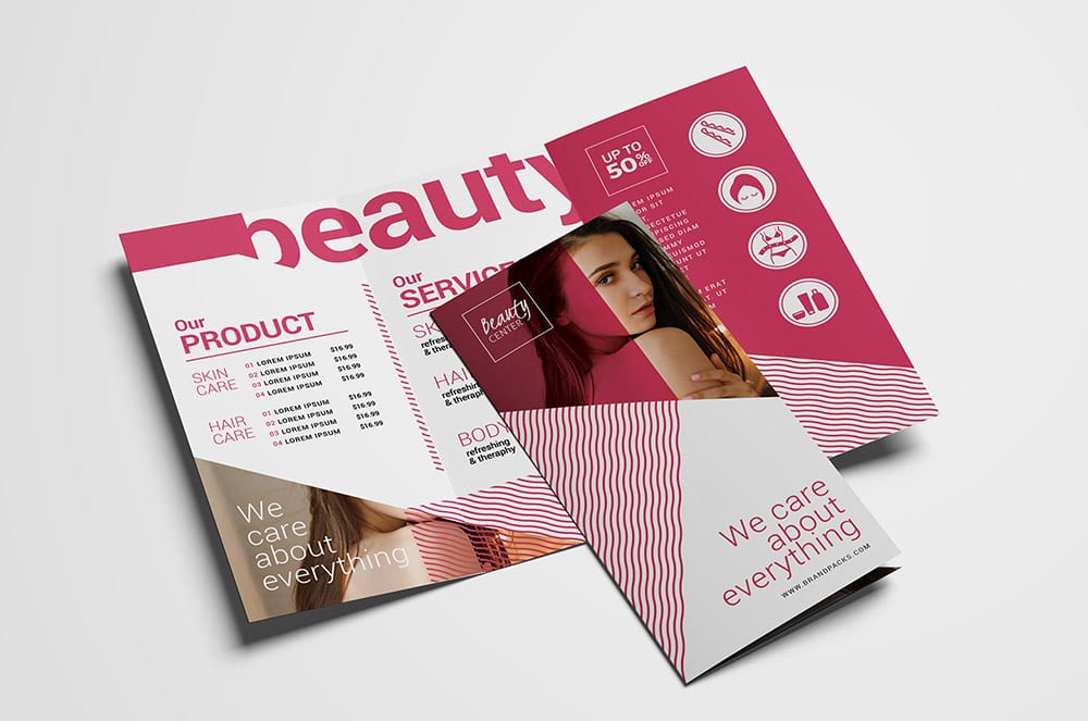 Free Beauty Spa Tri-Fold Brochure Template