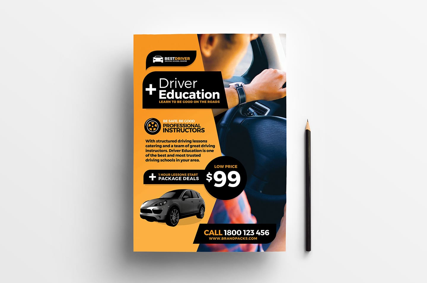 Free Driving School Poster & Rack Card Template
