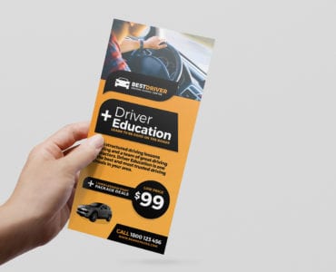 Free Driving School Rack Card Design