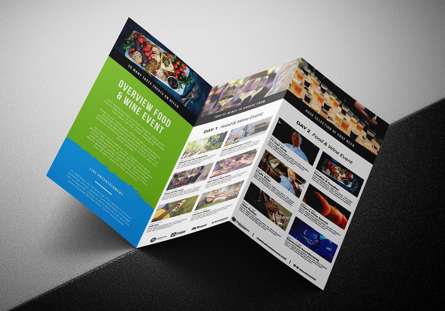 Free Tri Fold Brochure Template For Events Festivals PSD Ai Vector