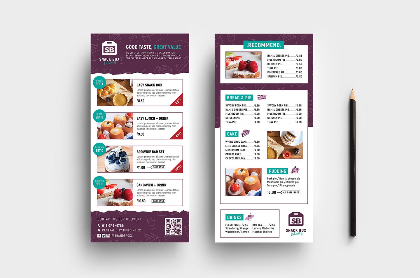 Free DL Menu Rack Card Template in PSD, Ai & Vector - BrandPacks With Dl Card Template