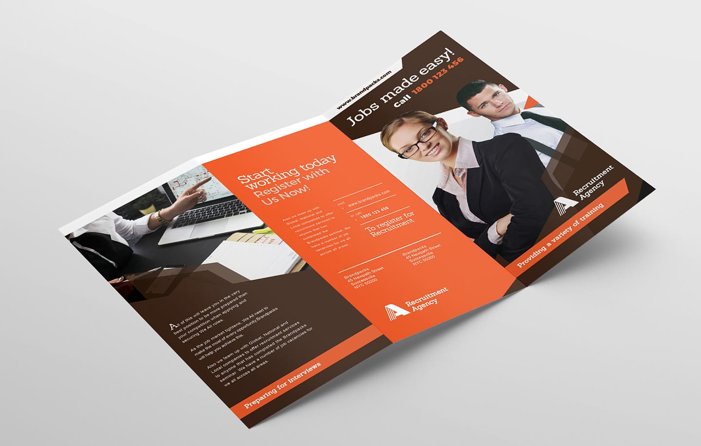 Two Fold Brochure Template Psd