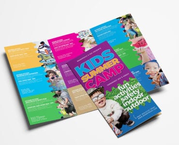 Free Kid's Camp Tri-Fold Brochure Template