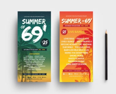 Free Summer Party DL Card Template