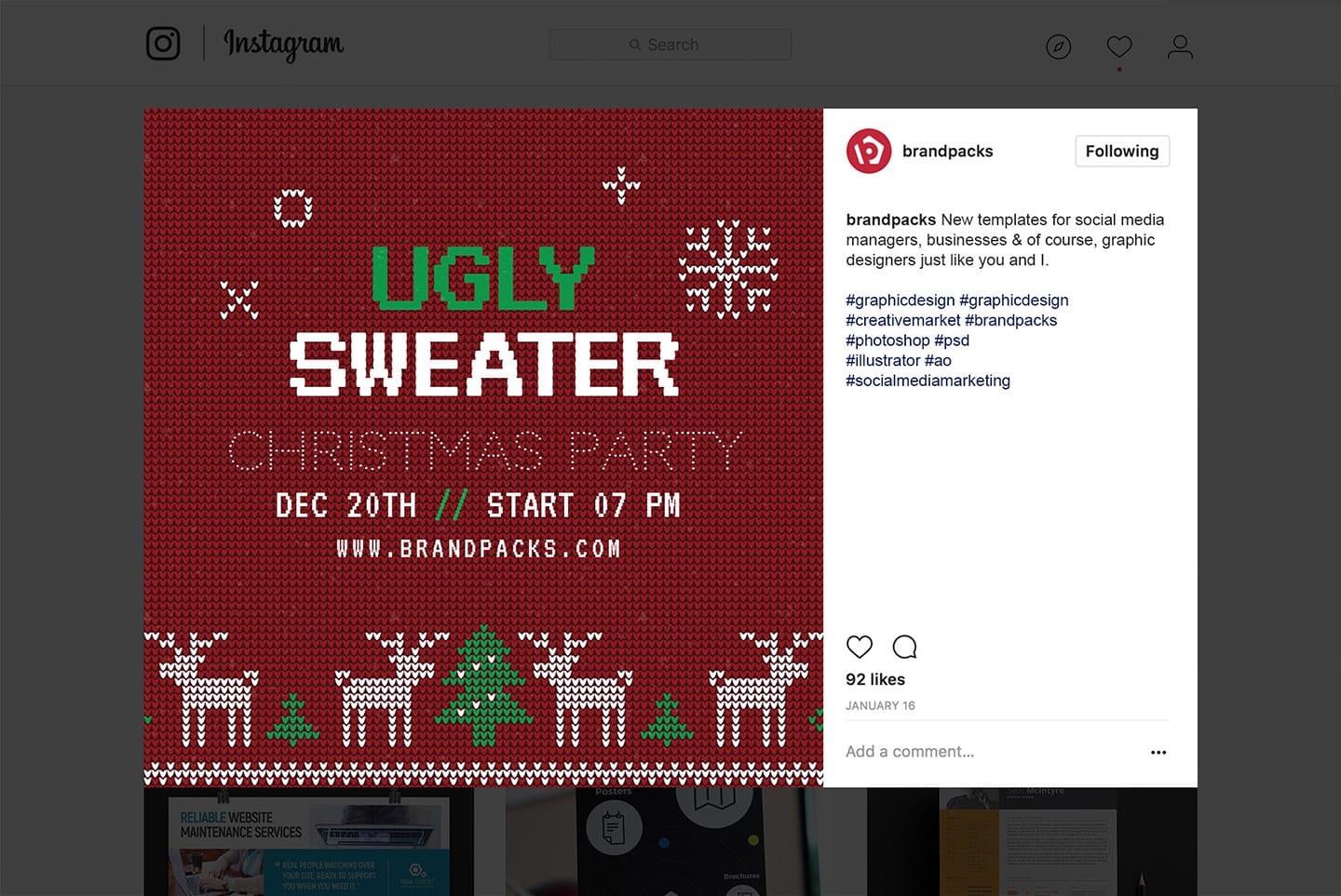 Free Christmas Flyer Poster Instagram Templates Psd Vector Brandpacks