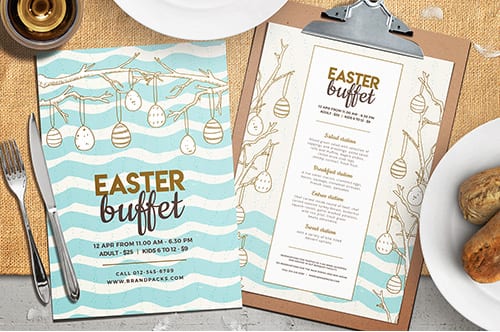 Easter Lunch Menu Template