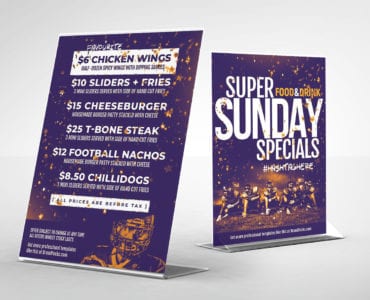 Free Super Sunday Table Tent Template