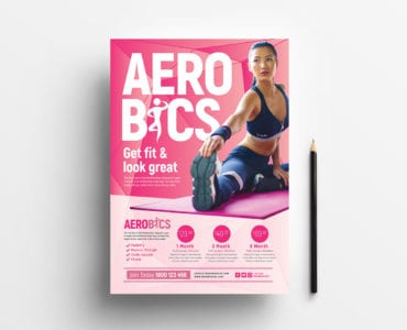 Free Aerobics/Yoga Poster/Flyer Template
