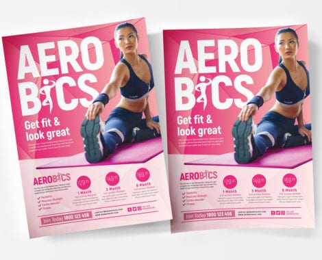 Free Aerobics/Yoga Poster/Flyer Template