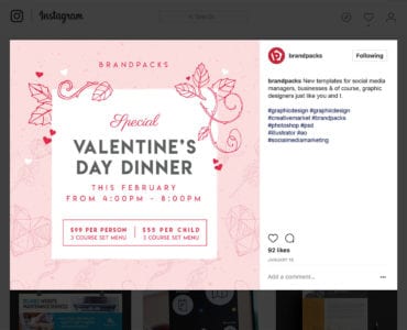 Free Valentine's Day Instagram Banner Template