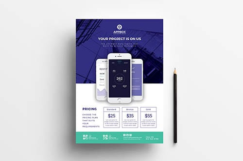 A4 Mobile App Poster Template