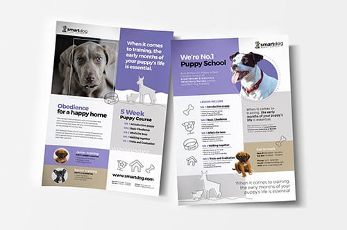 A4 Puppy School Poster Templates
