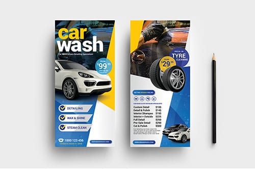 Car Wash DL Card Template