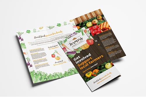 Farmers Market Trifold Brochure Template