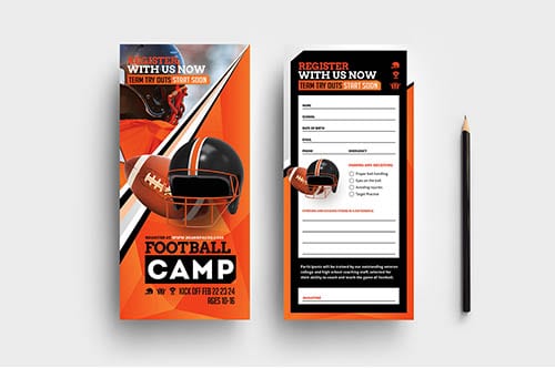 Football Camp DL Rack Card Template