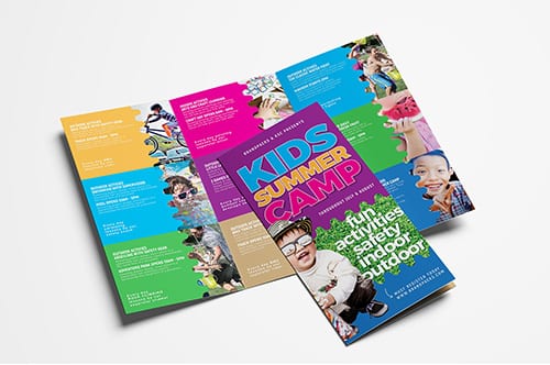 Free Kid's Camp Tri-Fold Brochure Template