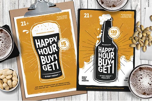 Happy Hour Poster Templates