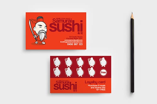 Sushi Restaurant Loyalty Card Template
