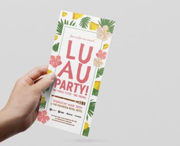 Free Luau Party DL Card Template