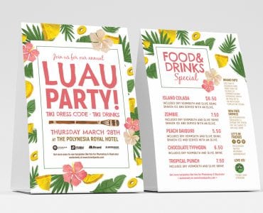 Free Luau Party Table Tent Templates