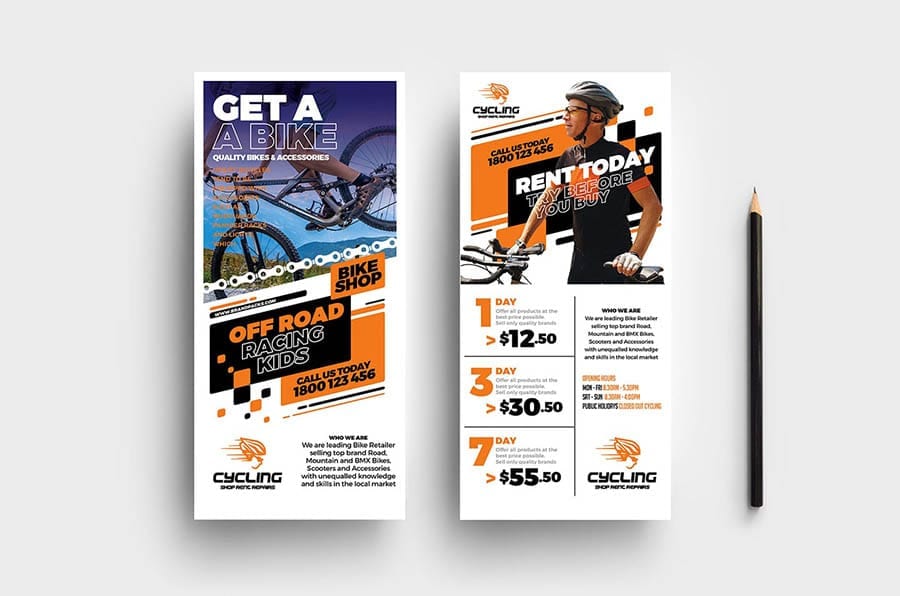 Cycling DL Rack Card Template