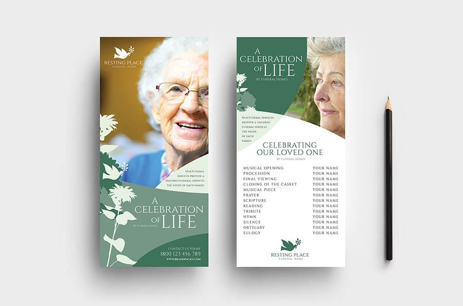 Funeral Service DL Rack Card Template