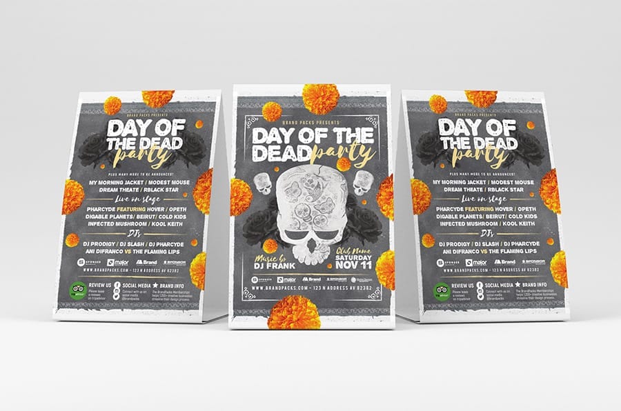 Day of The Dead Party Flyer / Table Tent Template