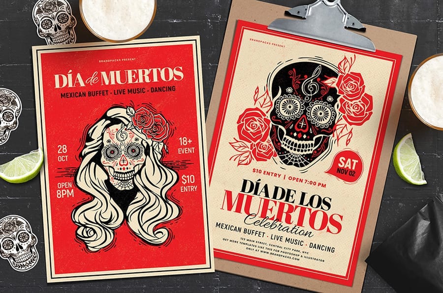 Dia De Los Muertos Poster Template