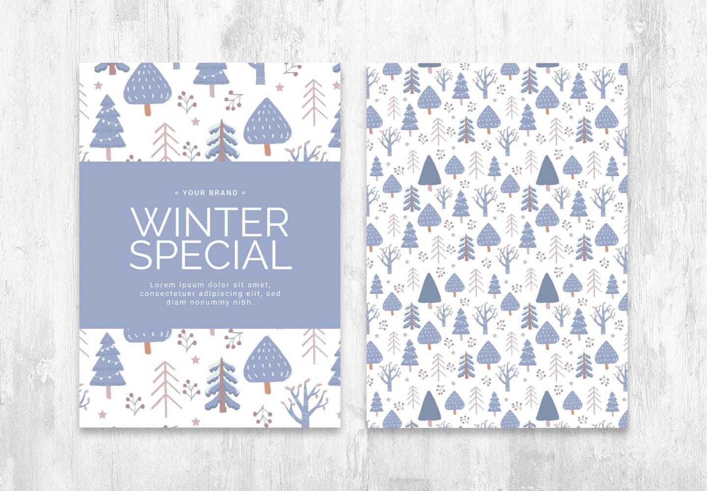 Winter Christmas Card Flyer Template for Photoshop & Illustrator