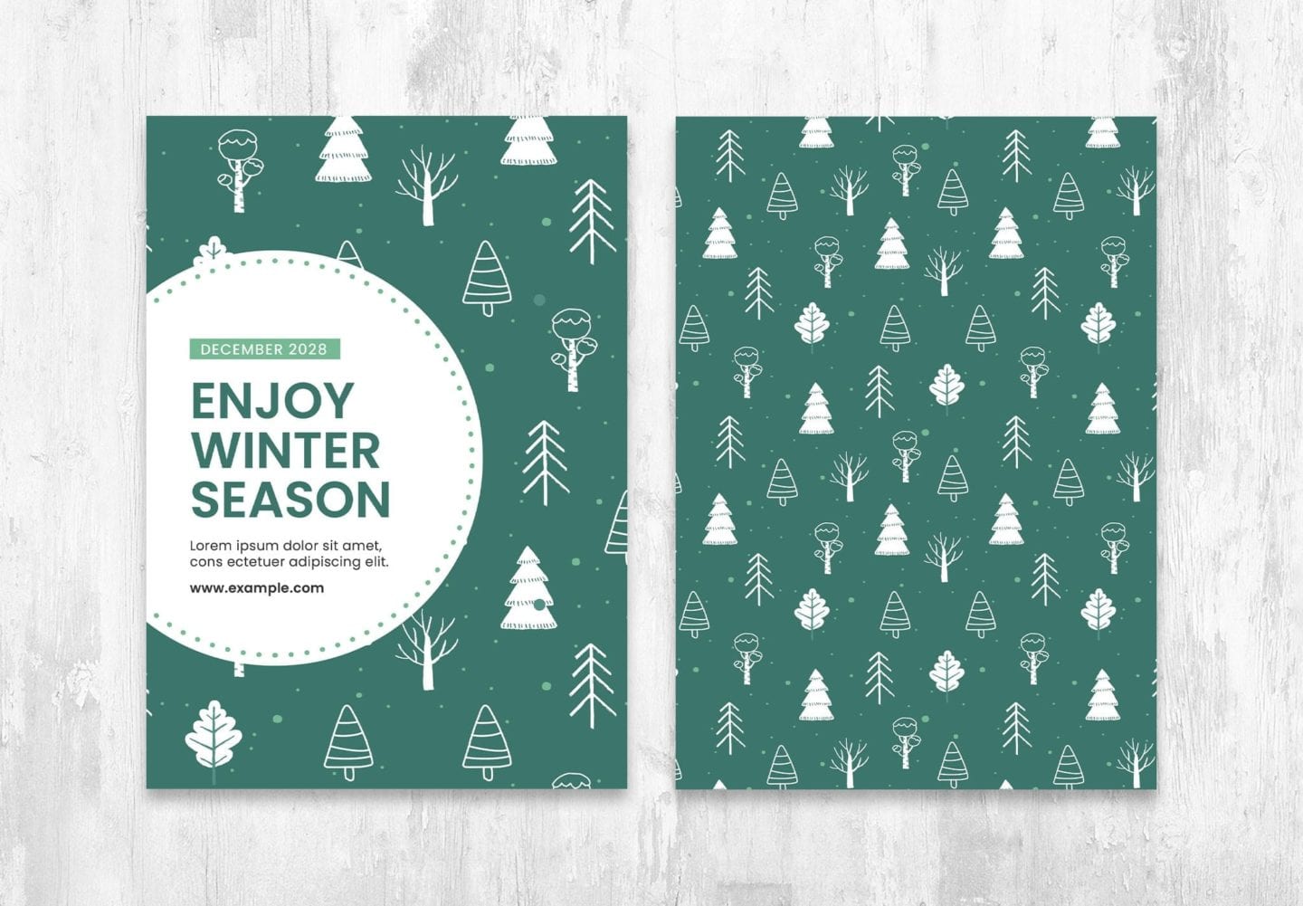 Winter Christmas Card Flyer Template for Photoshop & Illustrator
