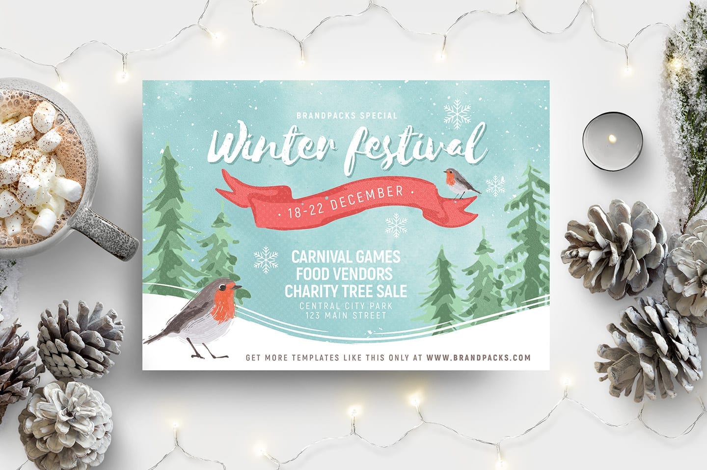 Winter Festival Flyer Template for Photoshop & Illustrator