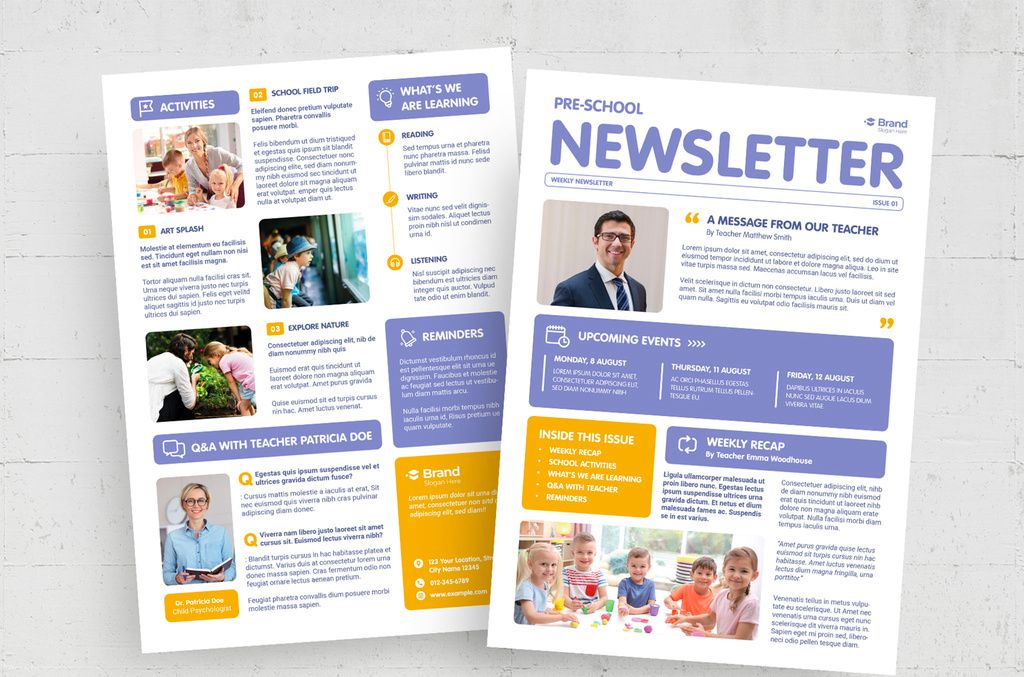 School Newsletter Template for InDesign