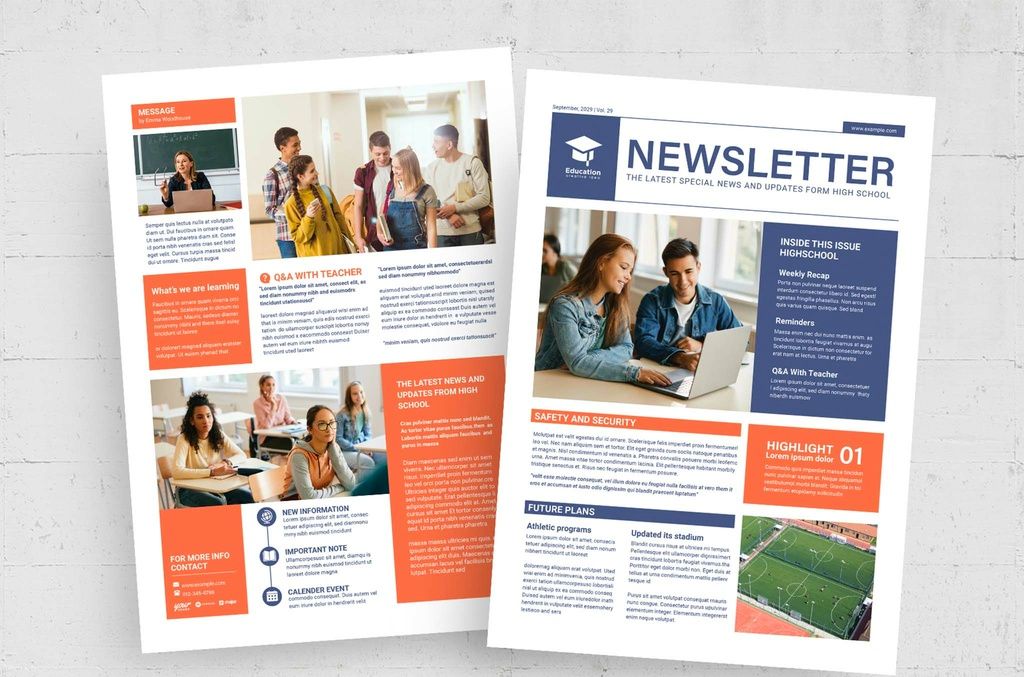 Education Newsletter Template for InDesign