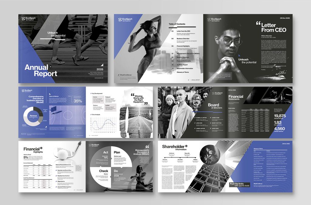 Annual Report Landscape Brochure Layout for InDesign