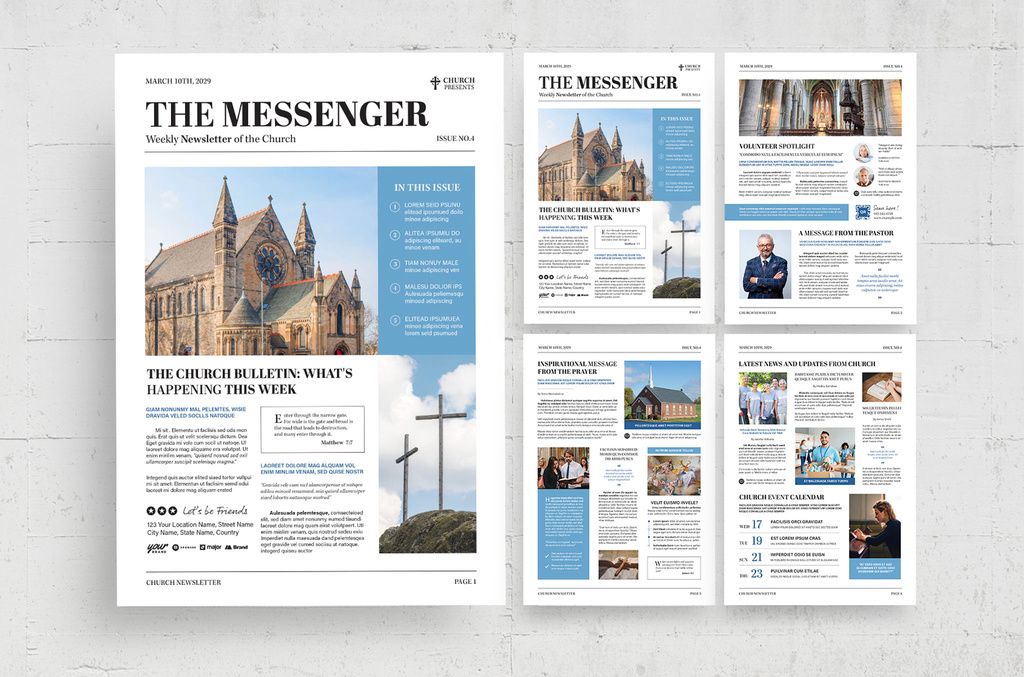 Church Newsletter Template for InDesign